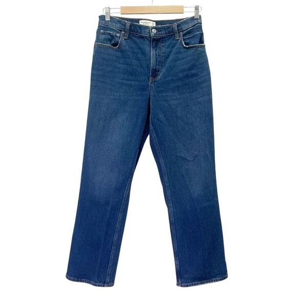 Abercrombie 90s Straight Ultra High Rise Jeans Dark Wash Size 29 | 8 Extra Short - Picture 9 of 9